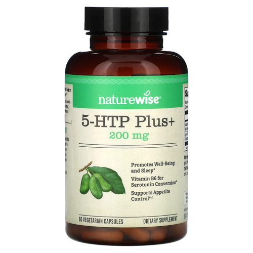 NatureWise, 5-HTP Plus+, 60 вегетарианских капсул