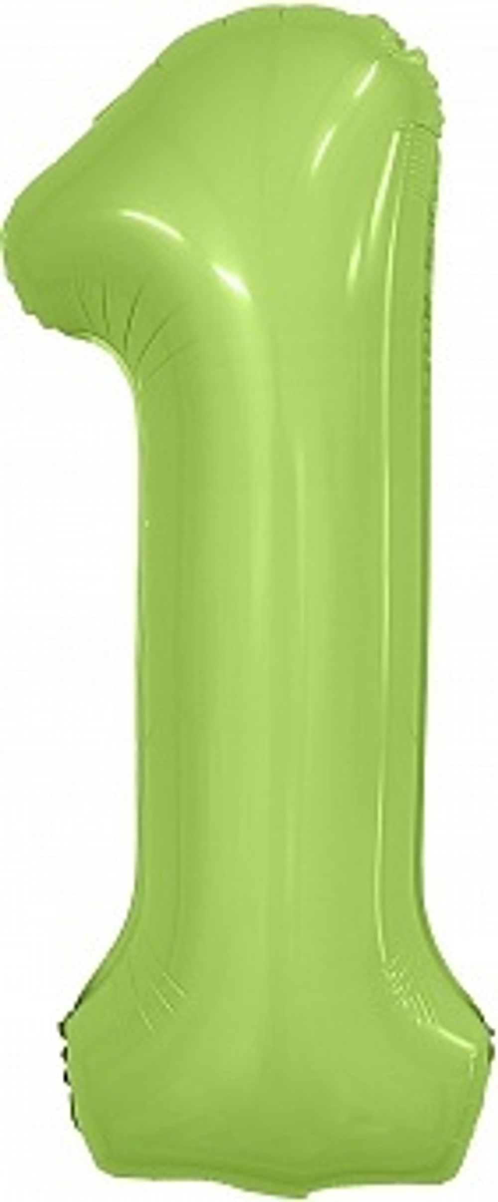 Шар (40''/102 см) Цифра, 1 Slim, Мистик, Фисташка, Сатин, 1 шт. в уп.