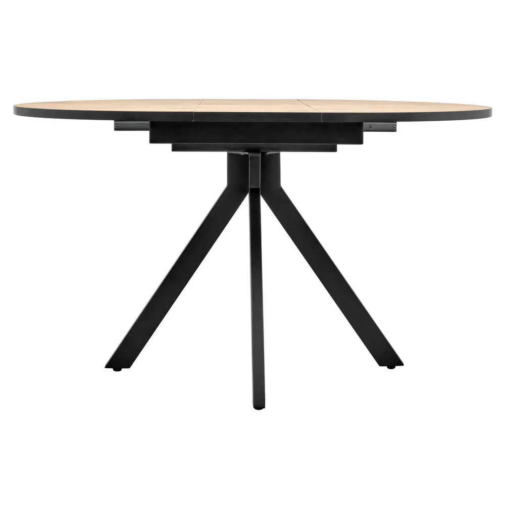 Стол Bradex Home Rudolf круглый раскладной 100-130x100x75см, Дуб Вотан, чёрный