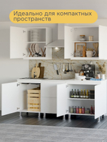 Кухонный модуль напольный 60 см Севилья, 2 ящика и скрытый ящик, со столешницей 60×60, белый