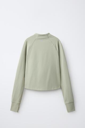 ZARA ТОЛСТОВКА В СПОРТИВНОМ СТИЛЕ, ЗЕЛЕНОВАТЫЙ