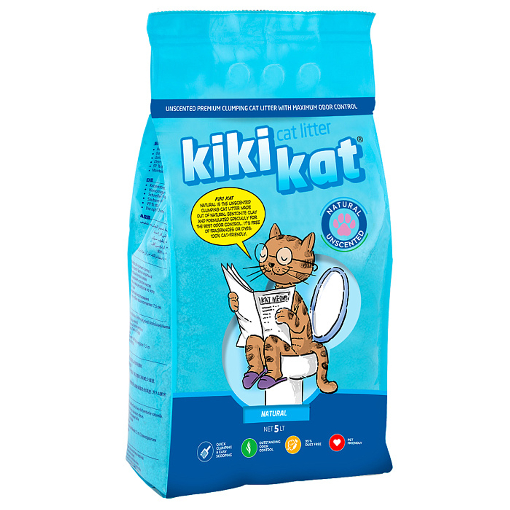 Наполнитель KikiKat комкующийся супер-белый для кошек 10 л