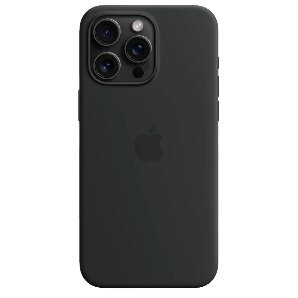 Силиконовый чехол с поддержкой MagSafe Apple Silicone Case для iPhone 15 Pro Max, Black (Черный)