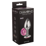Анальная пробка 8см с розовым кристаллом Lola Games Diamond Pink Sparkle Large 4010-03Lola