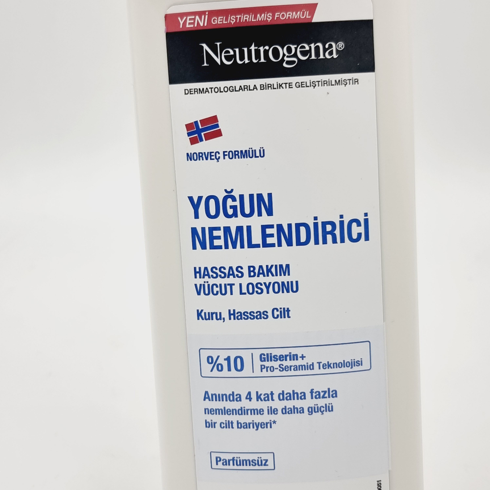 NEUTROGENA интенсивно увлажняющий лосьон для тела для чувствительной и сухой кожи, без отдушки, 400 мл (Италия)
