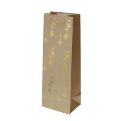 GAEM Пакет подарочный для бутылок (бумага микс 210г/м2, блок 12шт), L12 W9 H35 см, 4в.