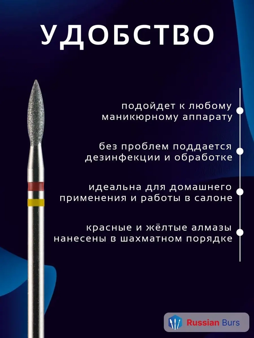 Фреза пламя гибридная 2,3 мм 1 шт