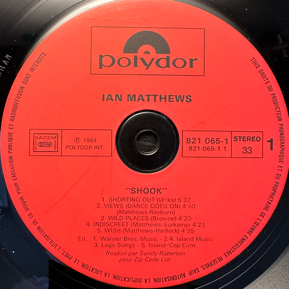 Ian Matthews - Shook (Франция 1984г.)