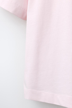 ZARA ОДНОТОННАЯ ФУТБОЛКА HEAVY JERSEY, РОЗОВЫЙ