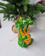 Змей горыныч ёлочная игрушка из фарфора