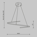 Подвесной светодиодный светильник Maytoni Curve MOD242PL-L33BK
