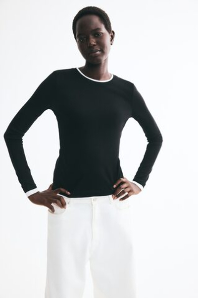 Тонкий трикотажный топ с многослойным видом - H&M