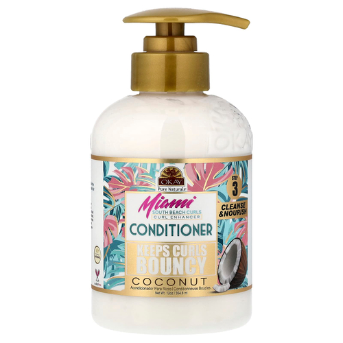 Okay Pure Naturals, Miami South Beach Curls, кондиционер для волос с кокосом, 354,8 мл (12 унций)