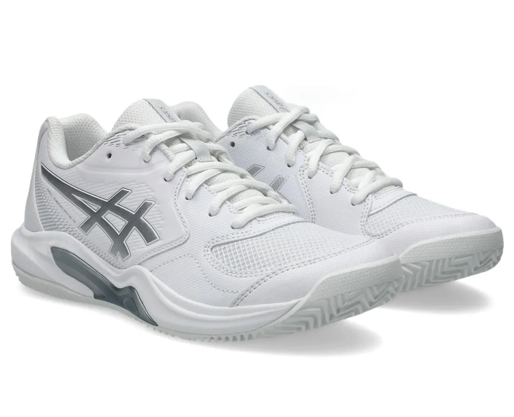 Женские теннисные кроссовки Asics Gel-Dedicate 9 Clay - white/pure silver