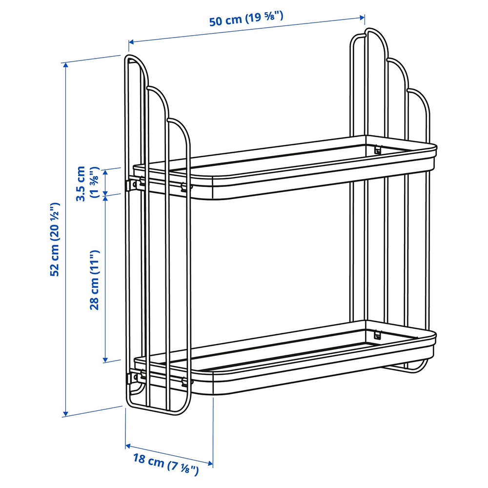 IKEA APOTEKARE  (ИКЕА АПОТЕКАРЕ)  -  Полка настенная - чёрный 50х52 см