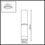 7135/8CL HIGHTECH ODL26 324 светильник черный/металл IP20 LED 8W 720Лм 3000K 24° 220-240V LIGO
