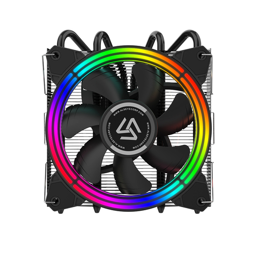 Кулер для CPU Alseye H120T, 1х120мм, 4-pin, Al+Cu, черный/FRGB, 800-2000rpm, 42.5CFM, 35.2дБ, 4-PIPE(прямой контакт), TDP 140Вт, INTEL 1700/1200/115x/775/2011, AMD AM5/AM4/AM3(+)/AM2(+)/FM2/FM1 (AS.01.02.0004)