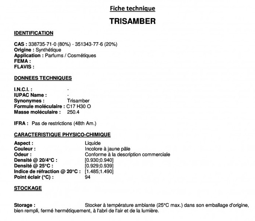TRISAMBER / ТРИСАМБЕР CAS 338735-71-0 , 351343-77-6