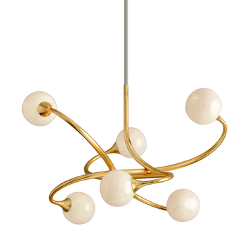 Corbett Signature Chandelier, 74 cm, Gold Leaf