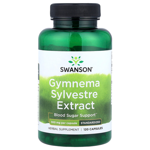 Swanson Vitamins, джимнема (Gymnema sylvestre), стандартизованный экстракт, 300 мг, 120 капсул