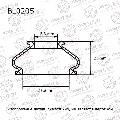 Пыльники деталей подвески Avantech (Кратность 10 шт.) BL0205