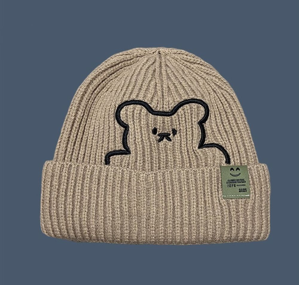 Шапка бини "Bear Art", коричневая