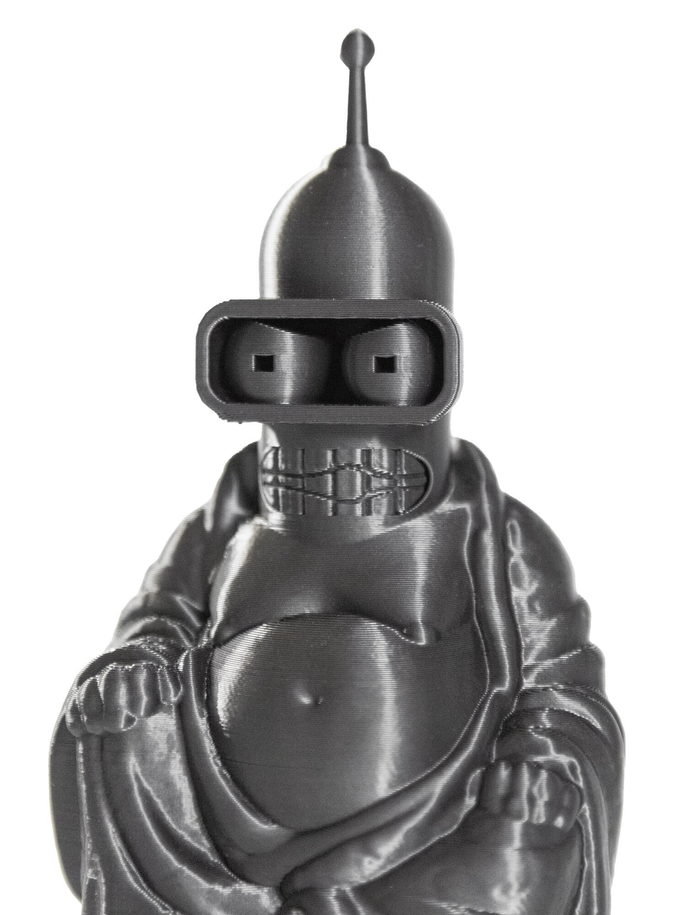 Будда Робот Бендер (Buddha Bender Futurama), статуэтка шуточная декоративная для интерьера, 3D печать, 11 см.