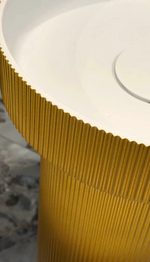Boheme Раковина накладная рифленая Corian 400*130 GOLD + Пьедестал для раковины рифленый Corian 300*720 GOLD