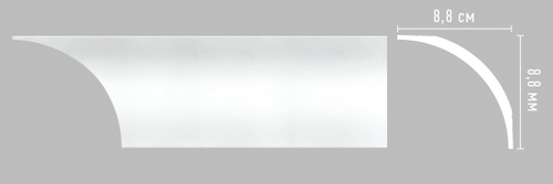 Плинтус потолочный гладкий Decomaster A253 88*88*2000мм