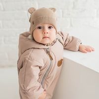 Шапка хлопковая «Беж» на завязках 0+