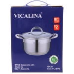 Кастрюля из нержавеющей стали VICALINA 2,6л, индукция, VL-1073