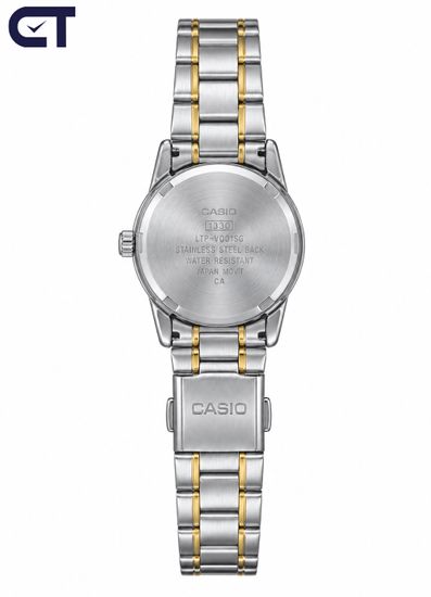 CASIO LTP-V001SG-9B CASIO Collection женские наручные часы — двухцветный стальной браслет, золотистый циферблат и винтажная классика