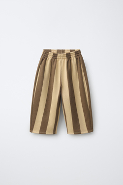 ZARA БРЮКИ В ПОЛОСКУ, ПЕСОЧНЫЙ