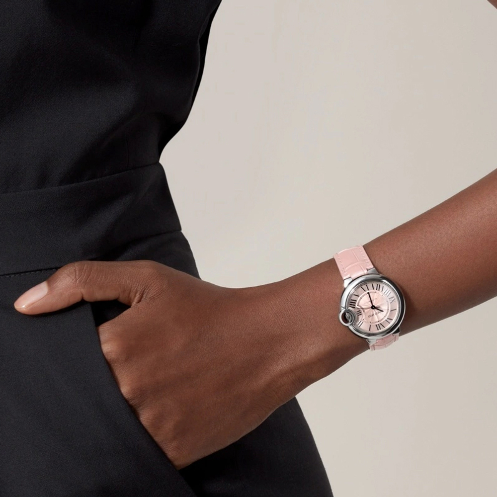 CARTIER Blue Balloon Collection Automatic Mechanical Movement Women"s Watch Watch 33mm Pink Watch Dial