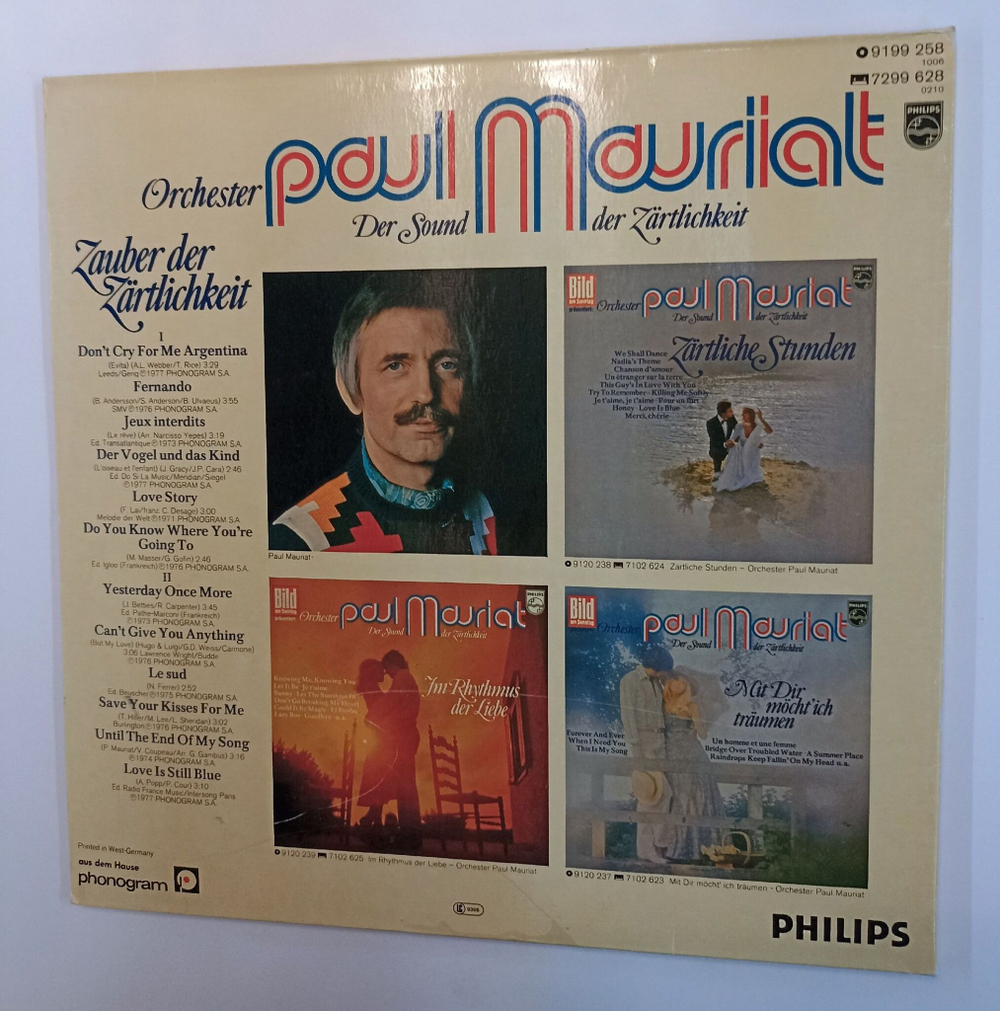 Винтажная виниловая пластинка LP Orchester Paul Mauriat Поль Мориа Zauber Der Zartlichkeit (Germany 1977)