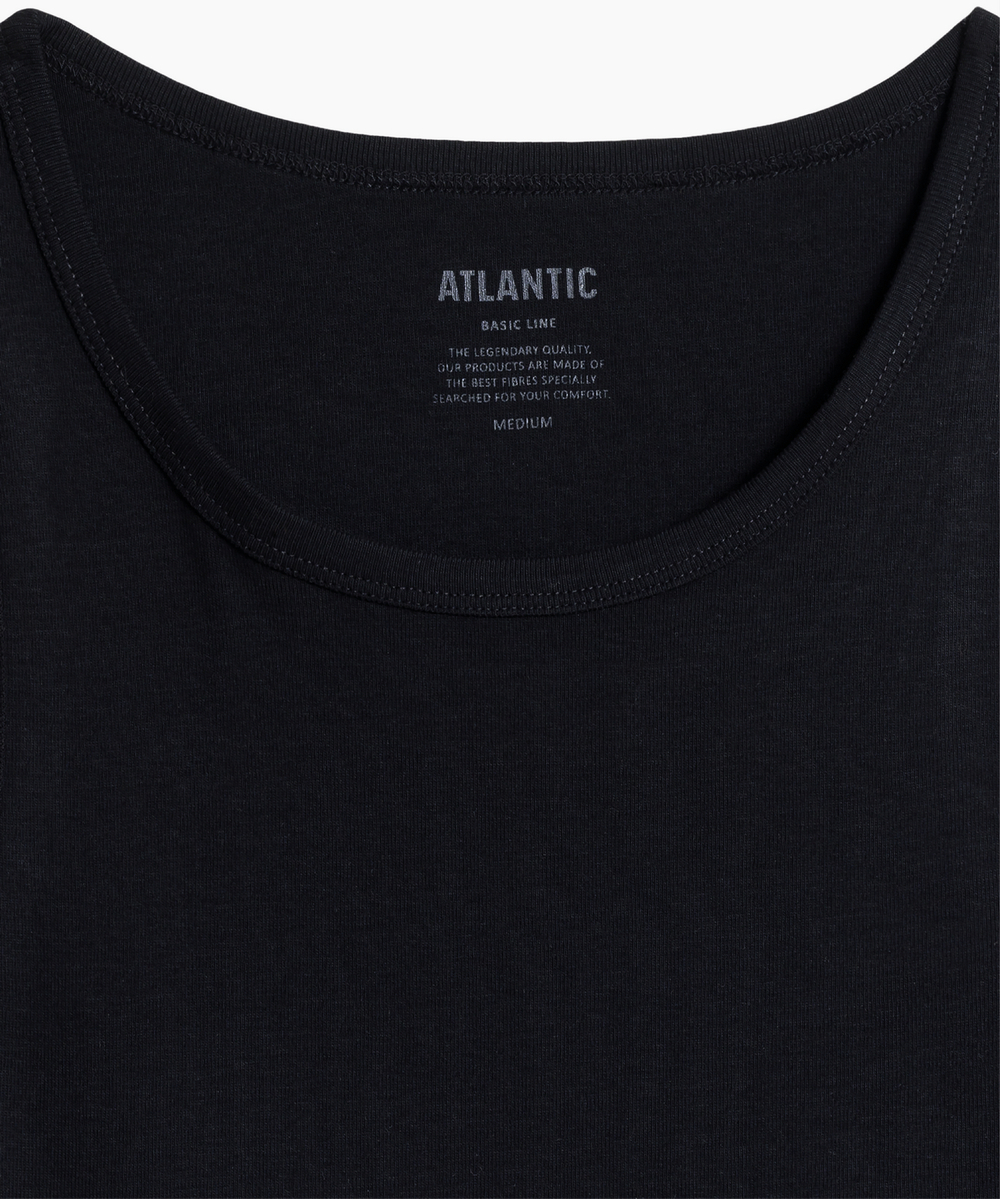 Майка мужская Atlantic, 1 шт. в уп., хлопок, черная, Basic BMV-046