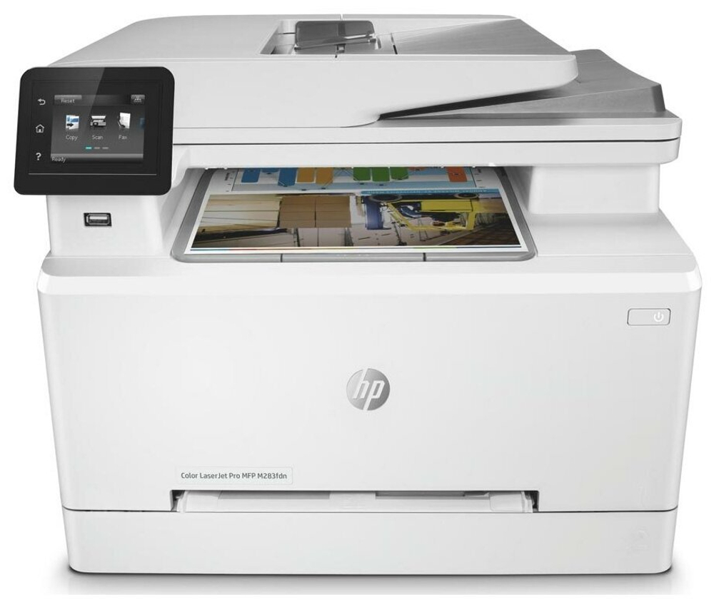 МФУ лазерное HP Color LaserJet Pro M283fdn, цветн., A4, белый (7KW74A)