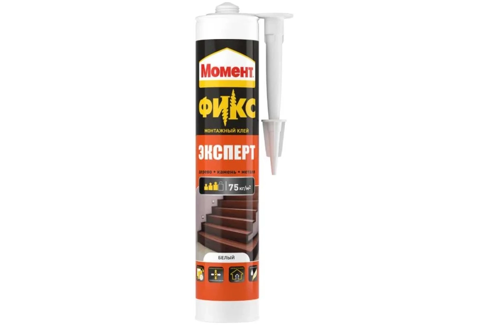 Клей МОМЕНТ МОНТАЖ FIX Эксперт, 380г белый 75 кг/м2