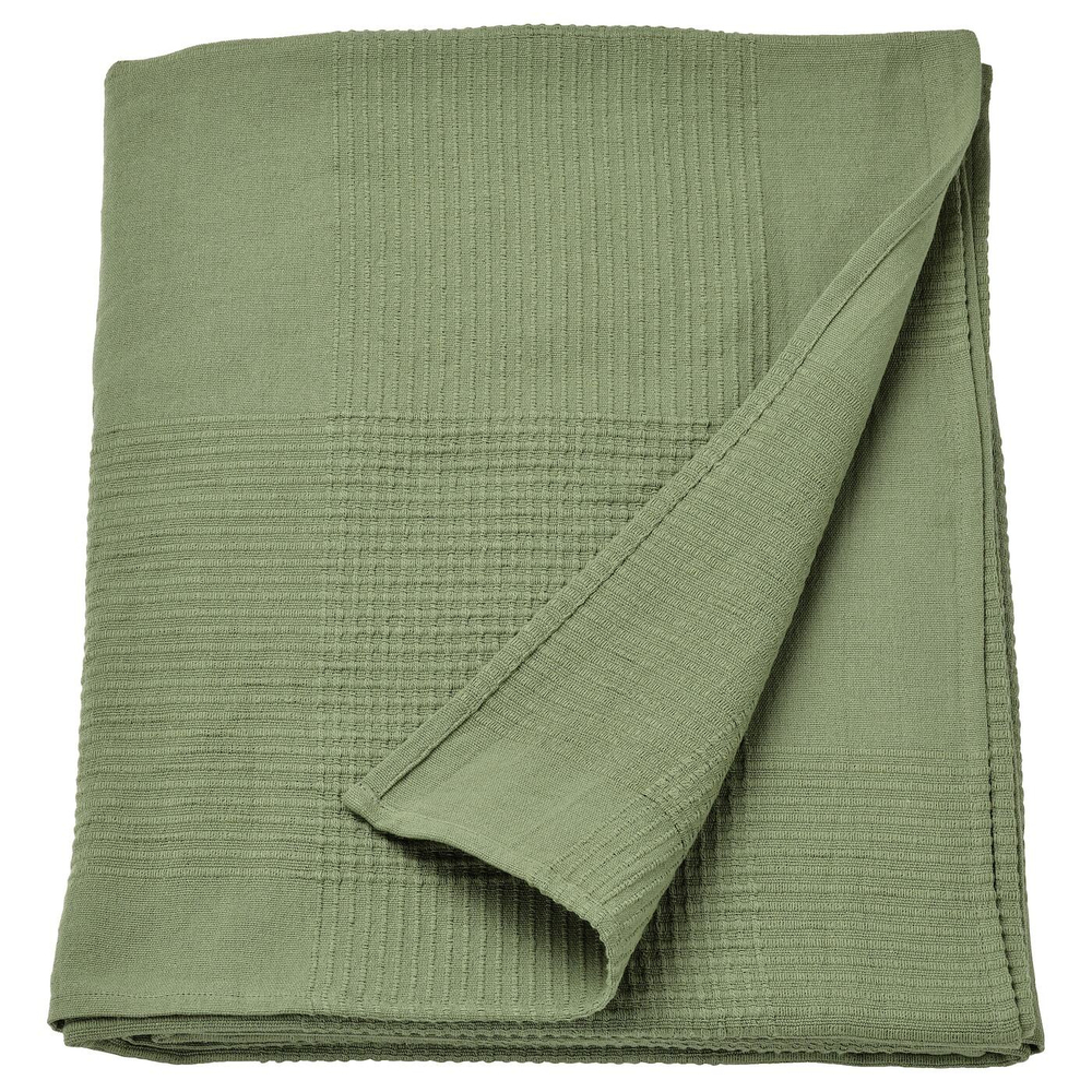 IKEA INDIRA (ИКЕА ИНДИРА) — Покрывало, серо-зеленое, 230x250 см