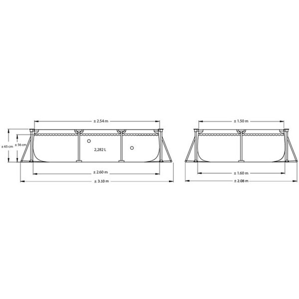 Бассейн каркасный Rectangular Frame прямоугольный 260*160*65 см Intex (28271NP)