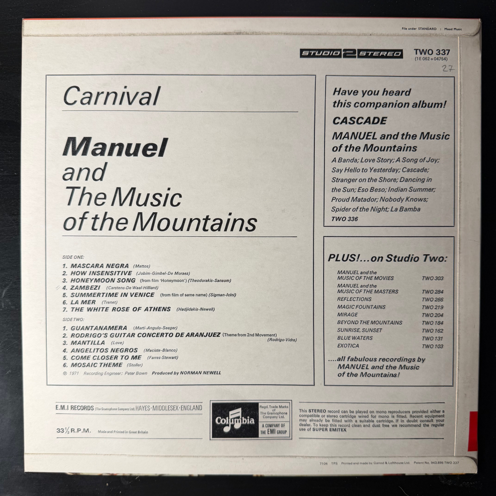 Manuel & The Music Of The Mountains – Carnival (Англия 1971г.) Promo