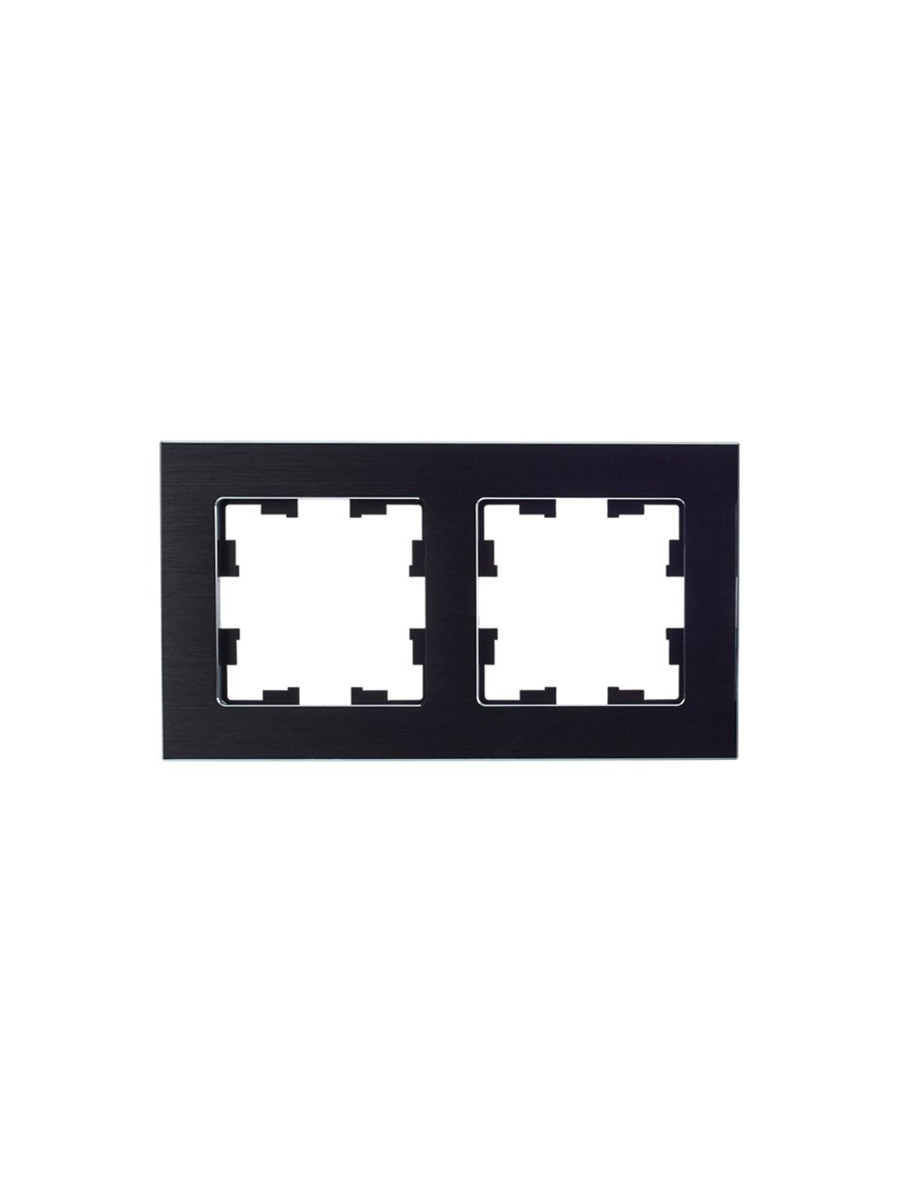 Рамка 2-м BRITE РУ-2-1-БрЧ металл черн. IEK BR-M22-M-K02