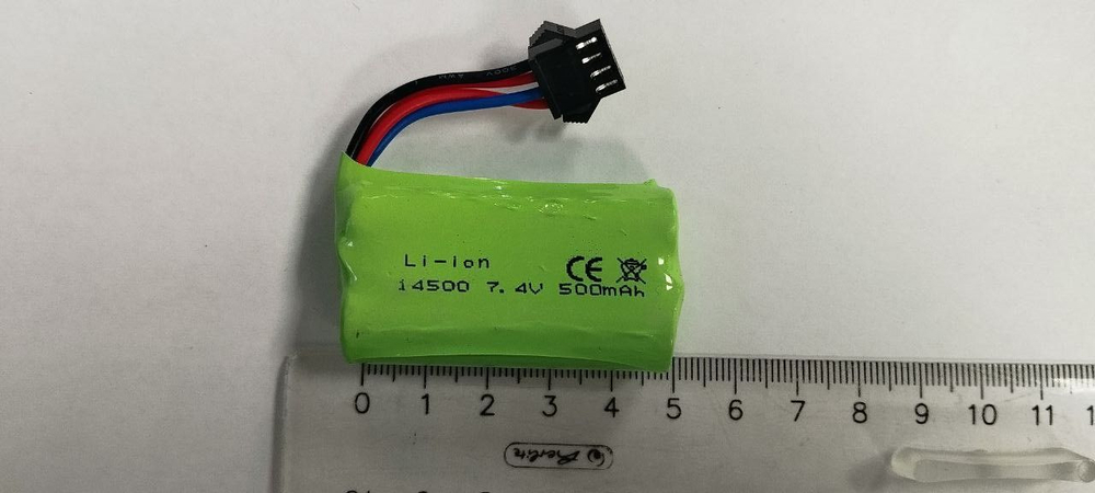 Аккумулятор 7.4V 500mAh Li-Ion 14500 , разъем YP SM 4P для моделей Huina