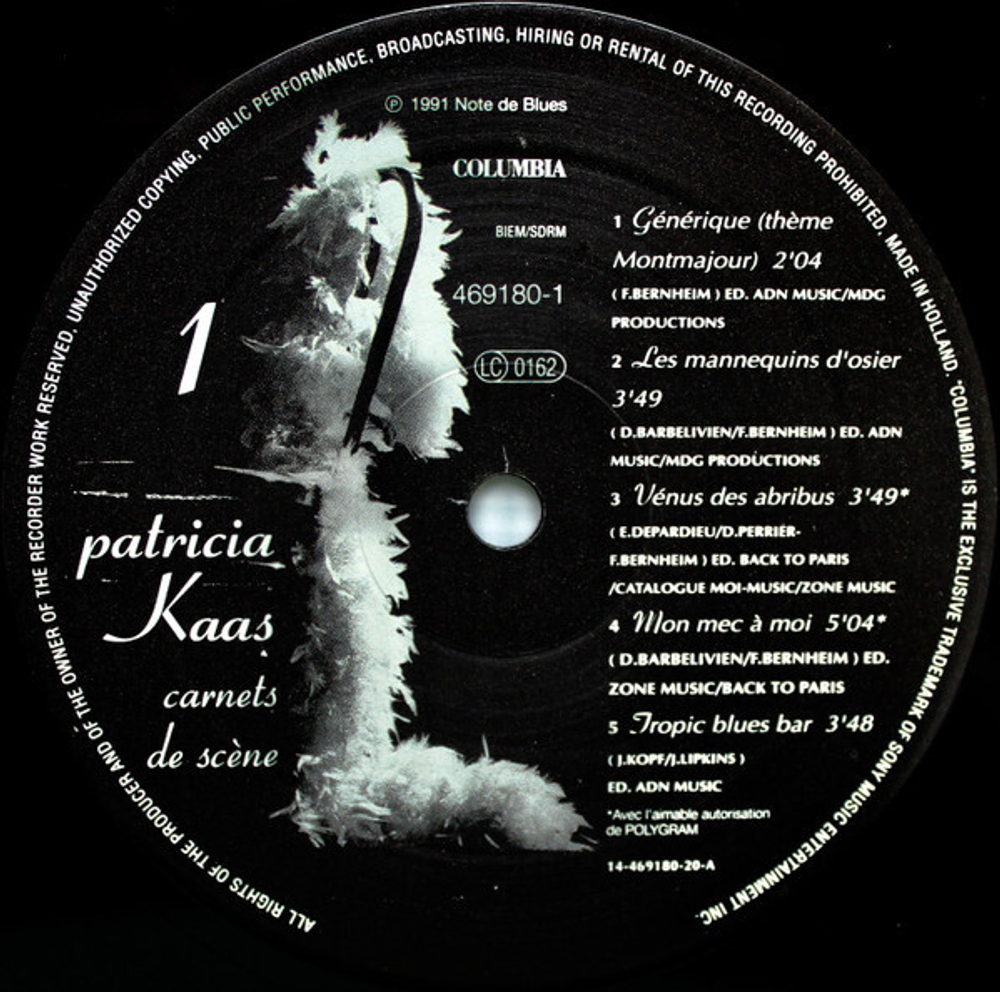 Patricia Kaas / Carnets De Scene (2LP)