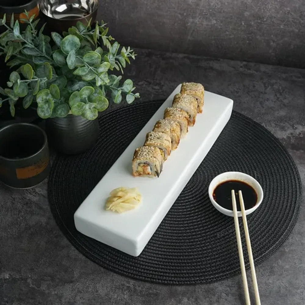 Блюдо прямоугольное 33*10 см h4 см брусок для закусок White Matt Panasia P.L. Proff Cuisine [1]