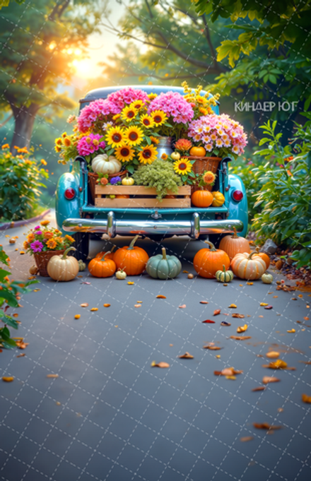 Фотофон "Фургон с цветами" арт. ФФ906-52