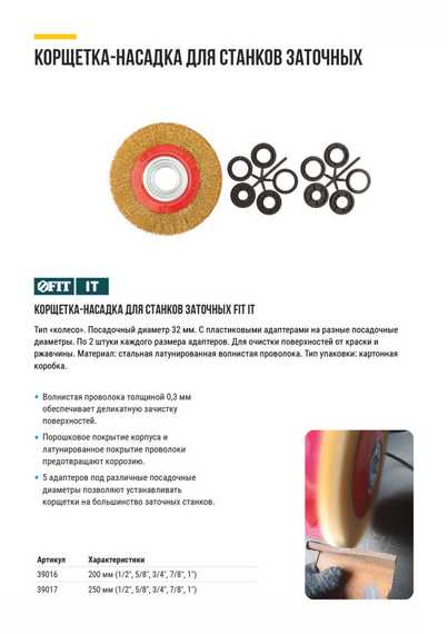 Корщетка-колесо, стальная латунированная волнистая проволока 200 мм Fit F-39016