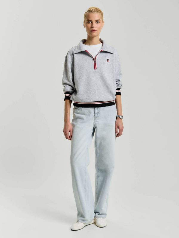 Толстовка Half Zip серая
