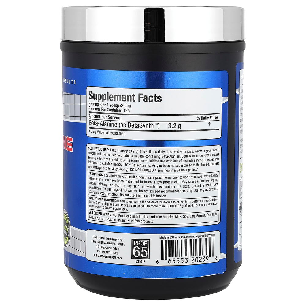 ALLMAX, Essentials, бета-аланин, 400 г (14,11 унции)