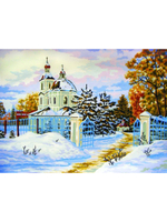 "Первый снег"-10434 канва с рисунком